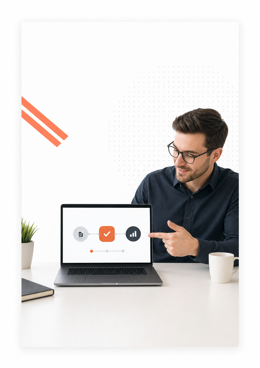 Uredski vizual automatizacije uz laptop